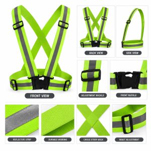 Reflective Safety Harness Vest Green Color
