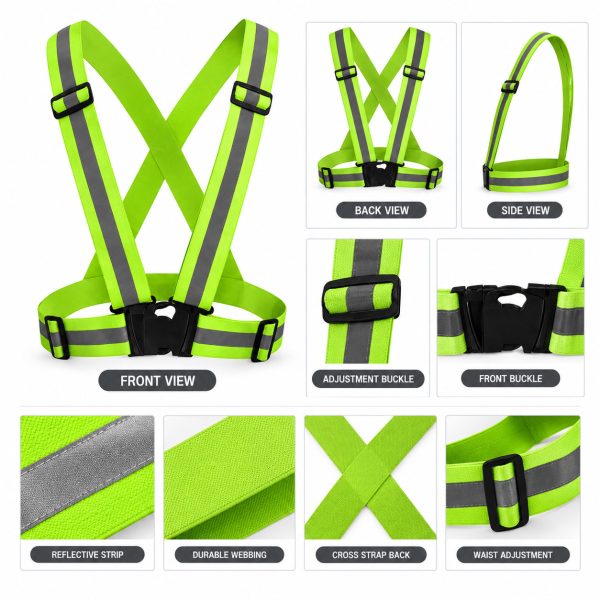 Reflective Safety Harness Vest Green Color